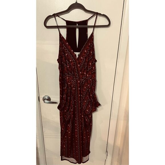 BCBGeneration Brown Floral Maxi Dress Size M - Picture 1 of 8